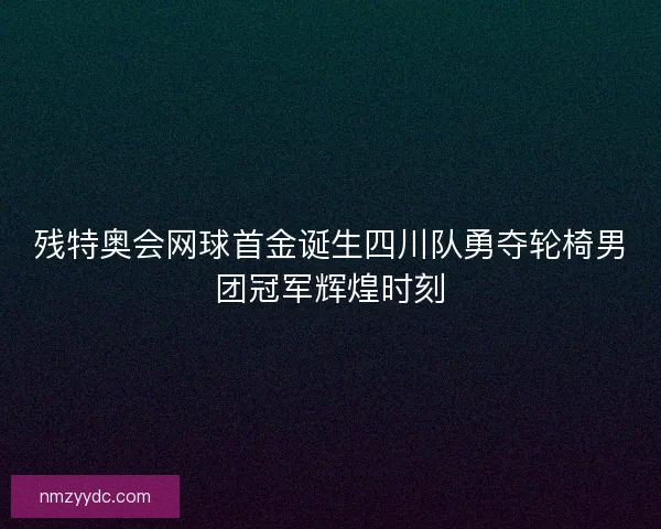 残特奥会网球首金诞生四川队勇夺轮椅男团冠军辉煌时刻