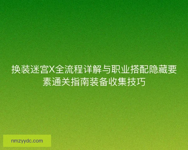 换装迷宫X全流程详解与职业搭配隐藏要素通关指南装备收集技巧